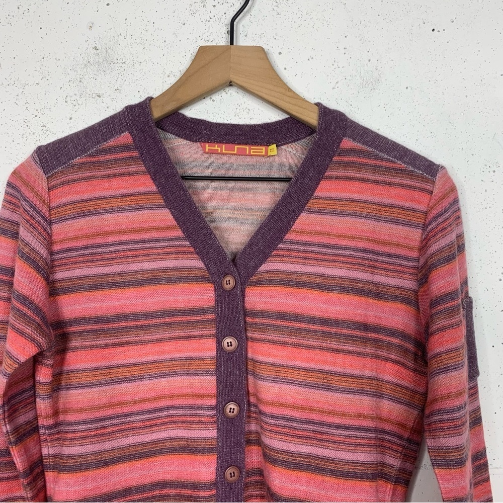 Kuna Baby Alpaca Button Front V Neck Cardigan Sweater Size Medium - Picture 2 of 8